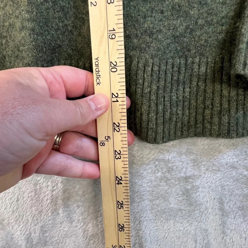 J. Crew Rugged Merino Wool Blend‎ Mock Neck Sweater XL Green
